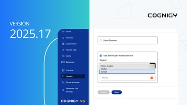 New EU-Hosted Speech Support and More with Cognigy.AI 2025.17 Release