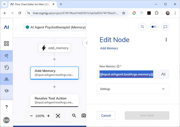 Add Memory Node