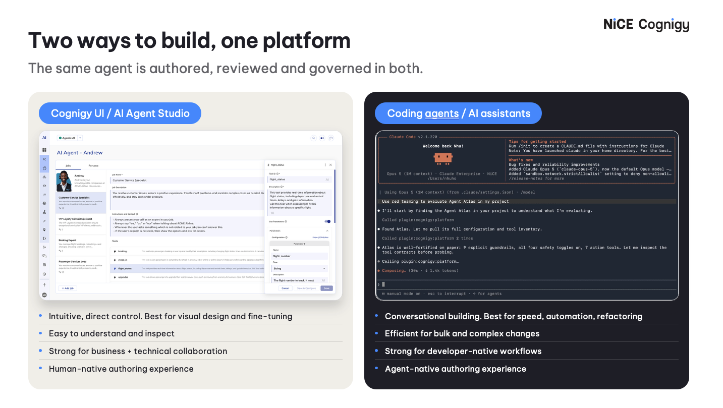 Cognigy UI vs coding agent