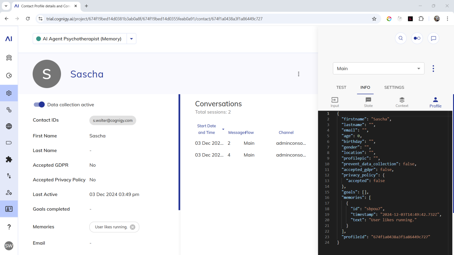Contact Profile & Memory