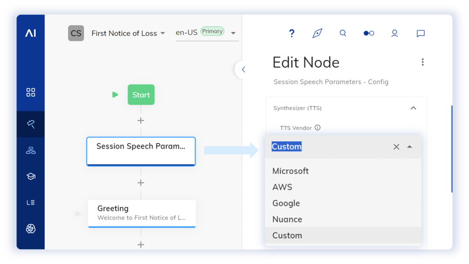 Custom Speech Vendor - Cognigy.AI