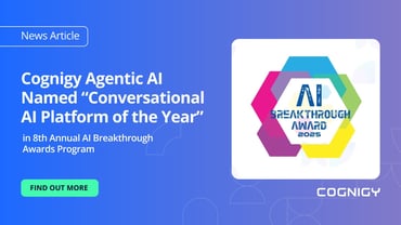 Cognigy's AI Agent Platform Named “Conversational AI Platform of the Year” in 8th Annual AI Breakthrough Awards