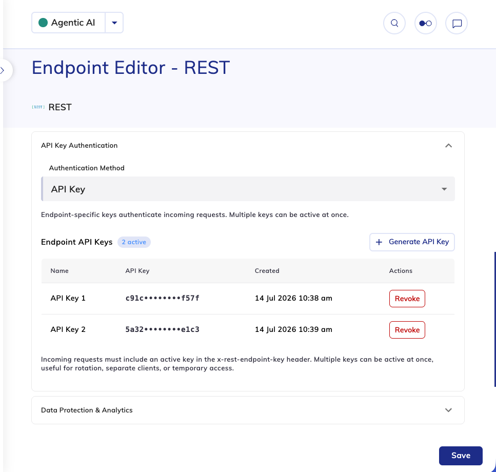 REST Endpoint API Key