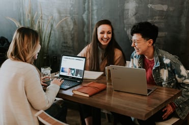 Millennials working on laptop