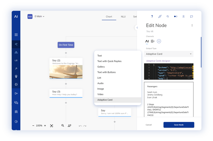 Augment CX using Adaptive Cards